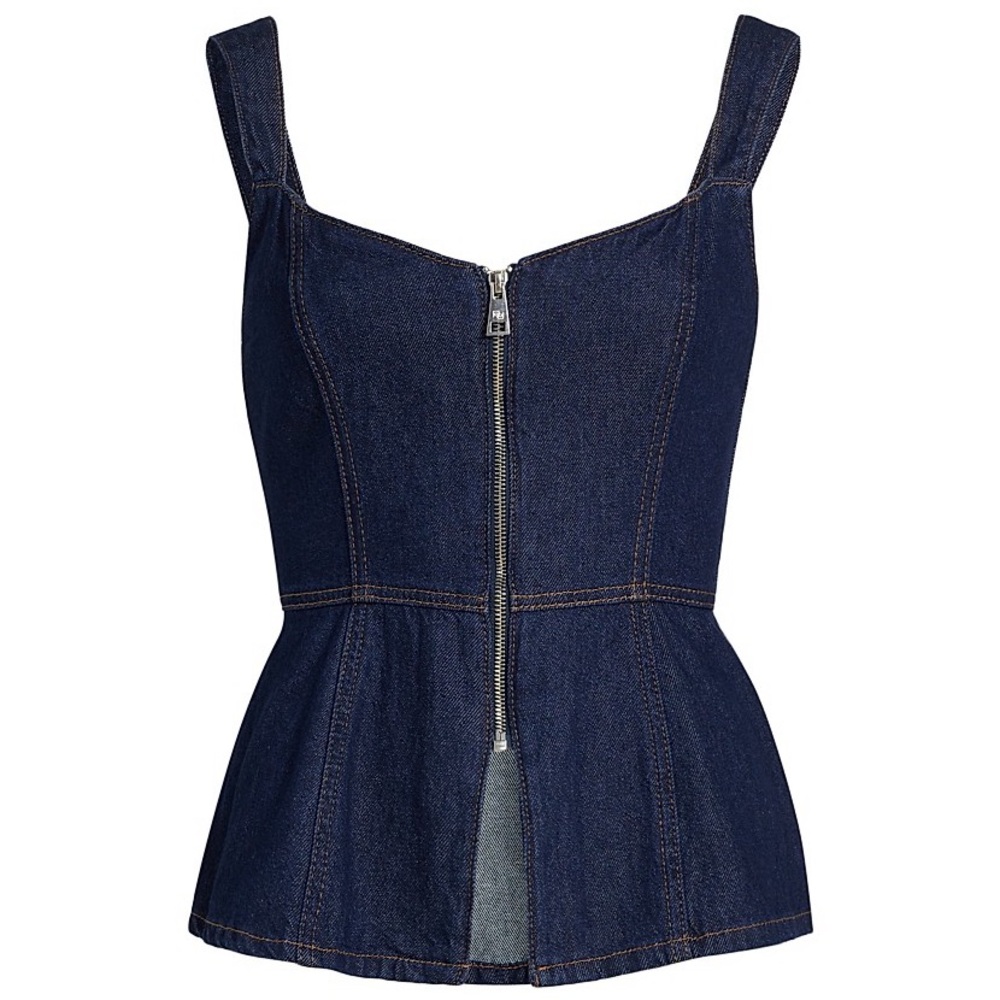 REFORMATION Organic Cotton Zeta Denim Top - Price Firm